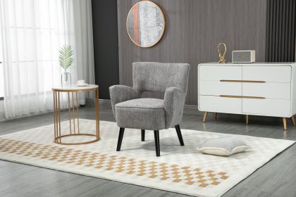 Fabric Accent Arm Chair with Upholstered seat, backrest Chair with Solid Wood Legs, for Living Room, Bedroom, Office,Waiting Rooms