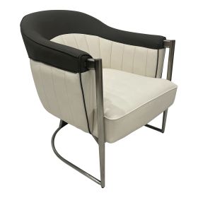 Gray, Off White and Silver Sofa Chair