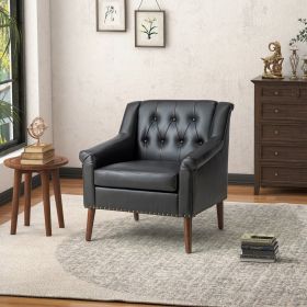 Lyceum Vegan Leather Armchair-BLACK