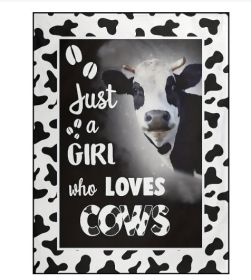 Flannel Digital Printed Soft Flannel Printed Blanket (Option: Cow-75X100cm)