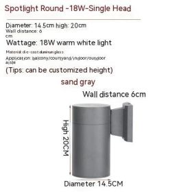 Waterproof Up And Down Spotlight (Option: Warm Light-Gray Double Head 29w)