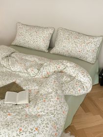 Super Soft Sleep Naked Class A Cotton Double-layer Yarn Four-piece Set (Option: Hua Weiyang-150CM Flat Sheet 4pcs Set)