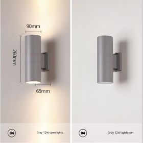Waterproof Up And Down Spotlight (Option: White Light-Gray Double Head 29w)