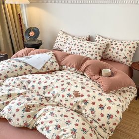 Four-piece Bed Set Jacquard Quilt Cover Sheets (Option: Little Rose-150to180cm)