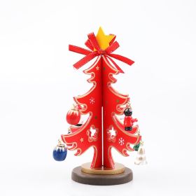Wooden Christmas Tree Ornaments Scene Layout (Option: Small Red Christmas Tree)