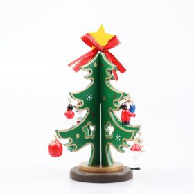 Wooden Christmas Tree Ornaments Scene Layout (Option: Small Green Christmas Tree)