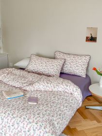 Super Soft Sleep Naked Class A Cotton Double-layer Yarn Four-piece Set (Option: Meiya-200CM Flat Sheet 4pcs Set)
