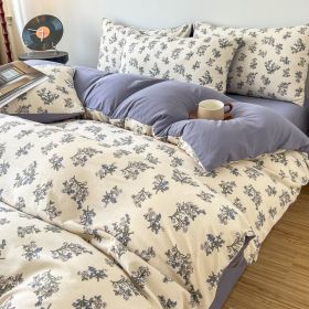 Thickened Brushed Maternal And Child Bedding Student Dormitory Three-piece Set (Option: Flowering and leisurely dance-1.8m bed)
