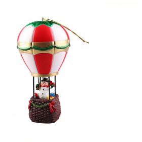 Christmas Resin Christmas Luminous Old Man Snowman Decoration Ornaments (Option: Hot Air Balloon Snowman)