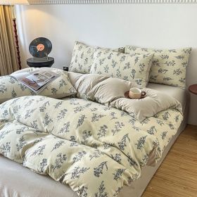 Four-piece Bed Set Jacquard Quilt Cover Sheets (Option: Cool Breeze Forest-150to180cm)