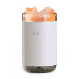 Air Humidifier Crystal Salt Stone Desktop Aromatherapy Essential Oil Ultrasonic Diffuser With LED Lamp Bedroom Home Humidifier (Option: White-USB)