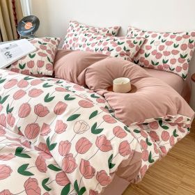 Thickened Brushed Maternal And Child Bedding Student Dormitory Three-piece Set (Option: Blossoming memory-1.8m bed)