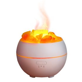 Salt Stone Simulation Flame Aromatherapy Machine (Option: White-USB)