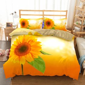 Three-piece Sunflower Quilt Cover Home Textile Bedding (Option: A Sunflower-200x230cm)