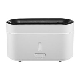 Flame Lamp Humidifier Aromatherapy Machine Household Flame Lamp Fog Spectrometer Humidifier For Home (Option: White-USB)