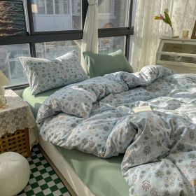 Small Floral Series Bed Sheet Quilt Cover Bedding (Option: Huaxi Green-150cm Bed Sheet)