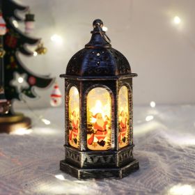 Christmas Decoration Portable Electronic Small Night Lamp Ornaments (Option: Hexagonal Retro Silver Old Man)