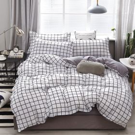 Bedding Four-piece Set Bed Sheet Quilt Cover (Option: Lattice-150x200 4 Set)