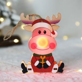Christmas Decoration Luminous Ornaments Wooden (Option: Red Nose Elk)
