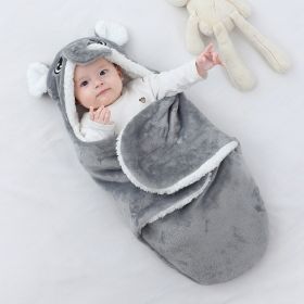 Newborn Baby Swaddling Quilt Baby's Blanket Swaddling (Option: Gray-6m Full Length About 70cm)