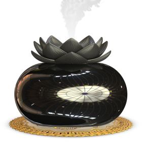 New Lotus Aromatherapy Humidifier USB Replenishing Water (Option: Pure black-USB)