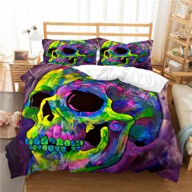3D Printed Skull Printed Three-piece Home Textile Set (Option: style20-US Full 200*230)