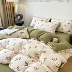 Four-piece Bed Set Jacquard Quilt Cover Sheets (Option: Afternoon Time-150to180cm)