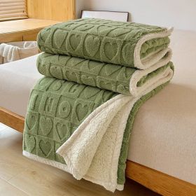 Thickened Flannel Blanket Sofa Nap (Option: Green-150x200cm)