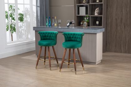 COOLMORE Swivel Bar Stools with Backrest Footrest , with a fixed height of 360 degrees (Color: As pic)