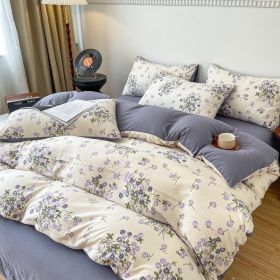 Four-piece Bed Set Jacquard Quilt Cover Sheets (Option: Bloom-150to180cm)