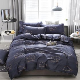 Bedding Four-piece Set Bed Sheet Quilt Cover (Option: Small Blue Whale-150x200 4 Set)