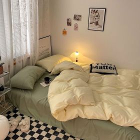 Small Floral Series Bed Sheet Quilt Cover Bedding (Option: Vanilla Yellow Twilight Green-180cm Bed Sheet)