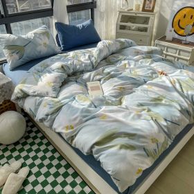 Small Floral Series Bed Sheet Quilt Cover Bedding (Option: Qingyan Blue-180cm Bed Sheet)