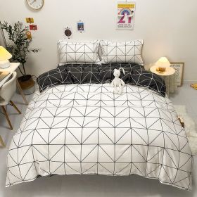 Bedding Four-piece Set Bed Sheet Quilt Cover (Option: Style White-180x220 4 Set)