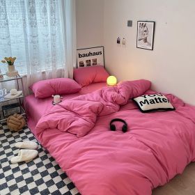 Small Floral Series Bed Sheet Quilt Cover Bedding (Option: Raspberry Red-180cm Bed Sheet)