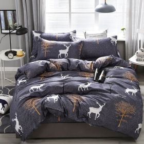 Bedding Four-piece Set Bed Sheet Quilt Cover (Option: Deer Back-180x220 4 Set)