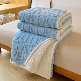 Thickened Flannel Blanket Sofa Nap (Option: Blue-200 X230cm)