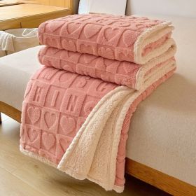 Thickened Flannel Blanket Sofa Nap (Option: Pink-200 X230cm)