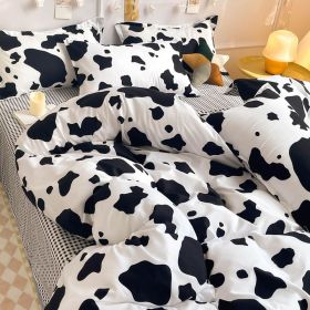 Washed Cotton Four-piece Bedding Set (Option: Cow-150cm)