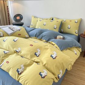 Four-piece Bed Set Jacquard Quilt Cover Sheets (Option: Skateboard Bunny-200cm)