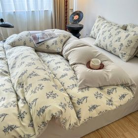 Thickened Brushed Maternal And Child Bedding Student Dormitory Three-piece Set (Option: Breeze Forest-2.0m bed)