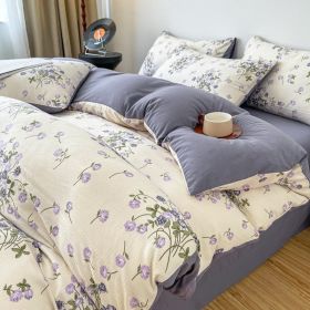 Thickened Brushed Maternal And Child Bedding Student Dormitory Three-piece Set (Option: Blooming-2.0m bed)